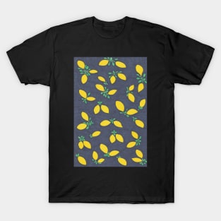 Lemon Drops on Navy Blue T-Shirt